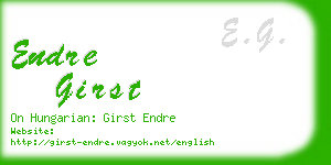 endre girst business card